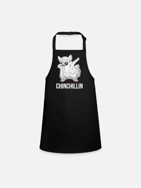 Tamponner Chinchillas Chinchillin cadeau pour rongeurs - Tablier Enfant - noir - Devant