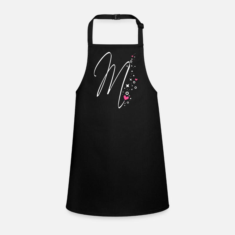 Glitter Letter M Monogram M Initial M Heart Children's Apron