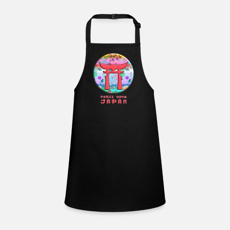 Torii Gate Shinto Japan Asian Floral Pattern Children's Apron