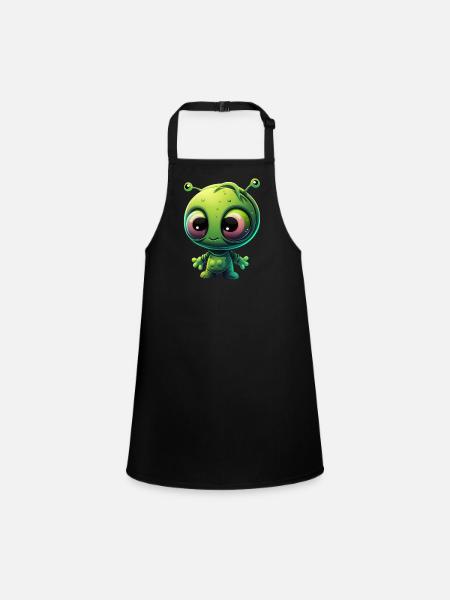 The Little Alien - Children's Apron - black - Front