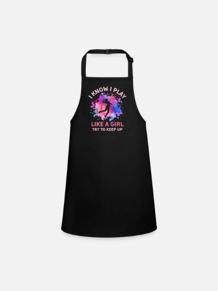 Women Volleyball Girl - Children's Apron - black - Front