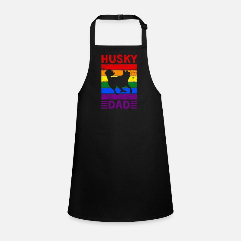 Husky Papa LGBTQ Regenbogenflagge Schürze für Kinder