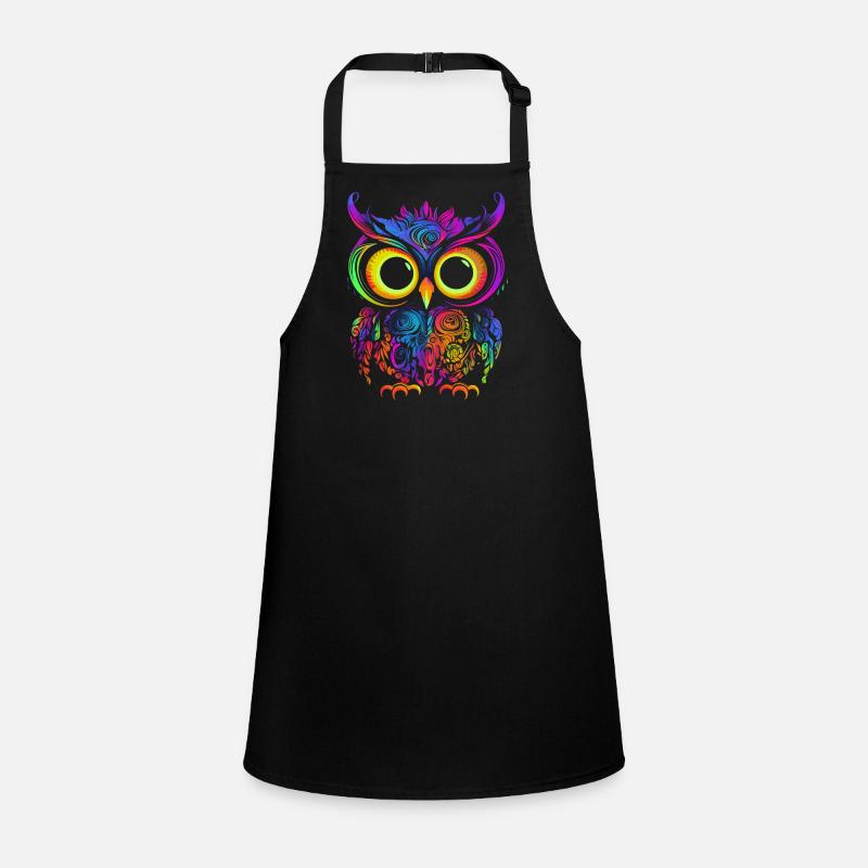 Eule Eulen Vogel Tier Owl Uhu Neon Schürze für Kinder