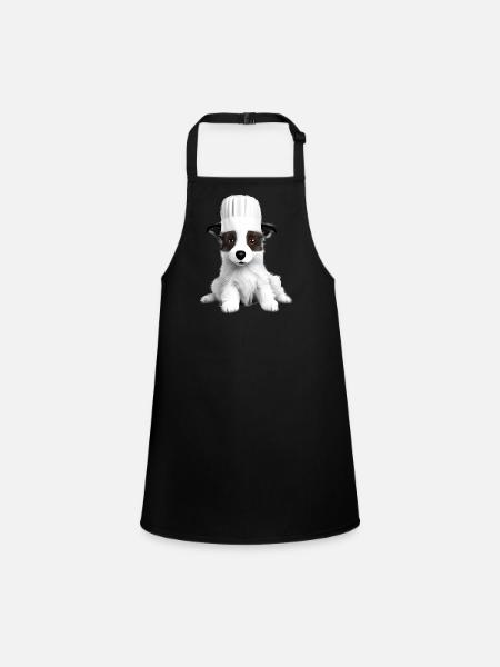 Border Collie Dog Lover Chef's Hat Dogs Cooks - Children's Apron - black - Front
