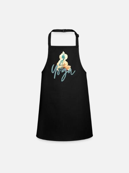 Yoga Typo Illu2 - Tablier Enfant - noir - Devant