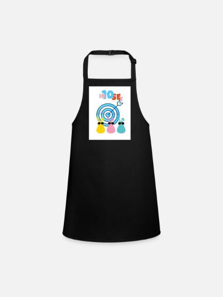 Geschossen um 10. Intensiv und präzise. - Schürze für Kinder - Schwarz - Vorne