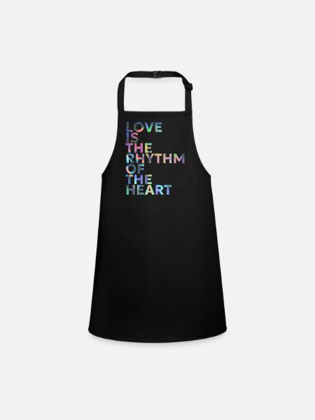 LOVE IS THE RHYTHM OF THE HEART - Children's Apron - black - Front