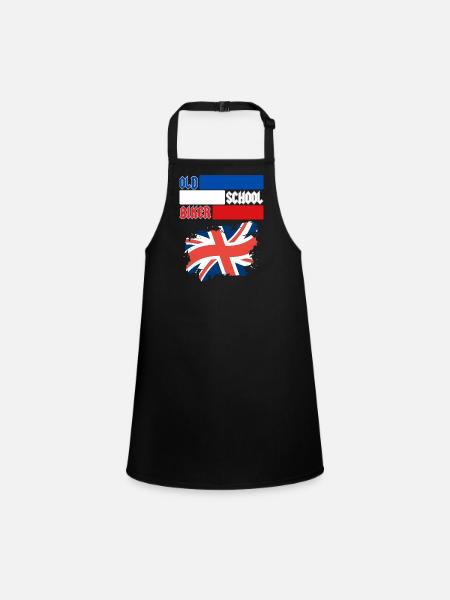 OLD SCHOOL BIKER UK - Schürze für Kinder - Schwarz - Vorne