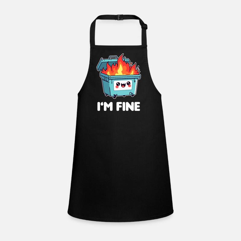 Kawaii Burning Trash Can Children's Apron