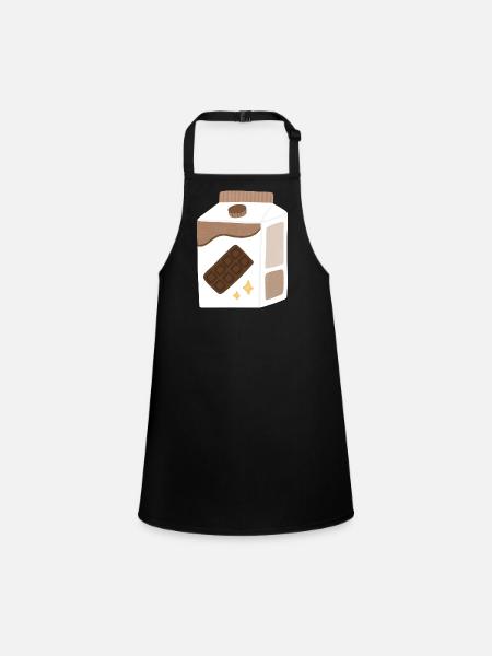 Carton de lait au chocolat - Tablier Enfant - noir - Devant