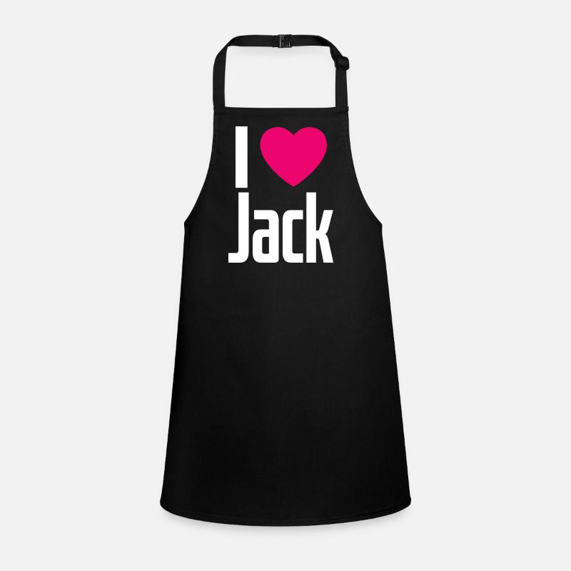 I Love Jack Pinkes Herz Ich liebe Jack Schürze für Kinder