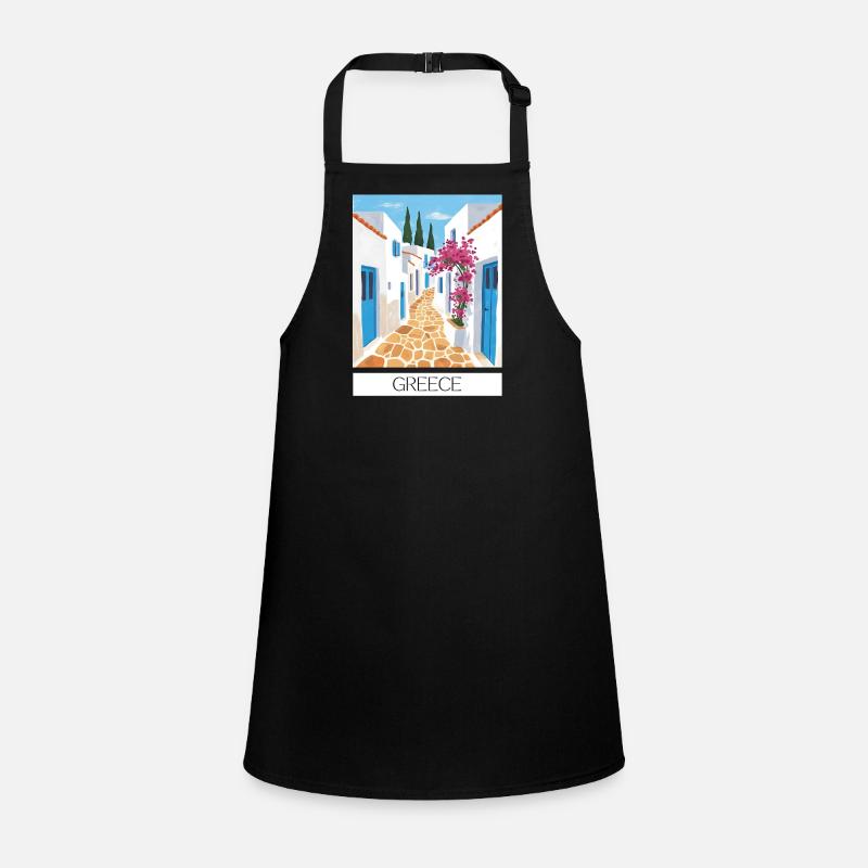 Greek Road Path Blue & White Children's Apron