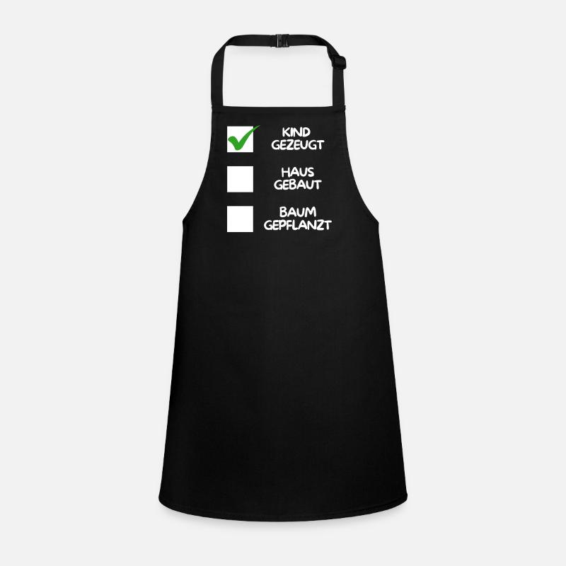 Child conceived ( house built, tree planted) white - Children's Apron - black