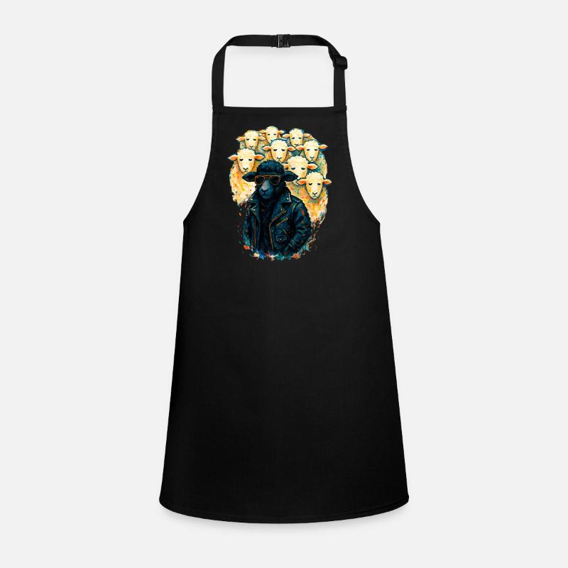 Black Sheep Nonconformist in Leather Jacket Children's Apron