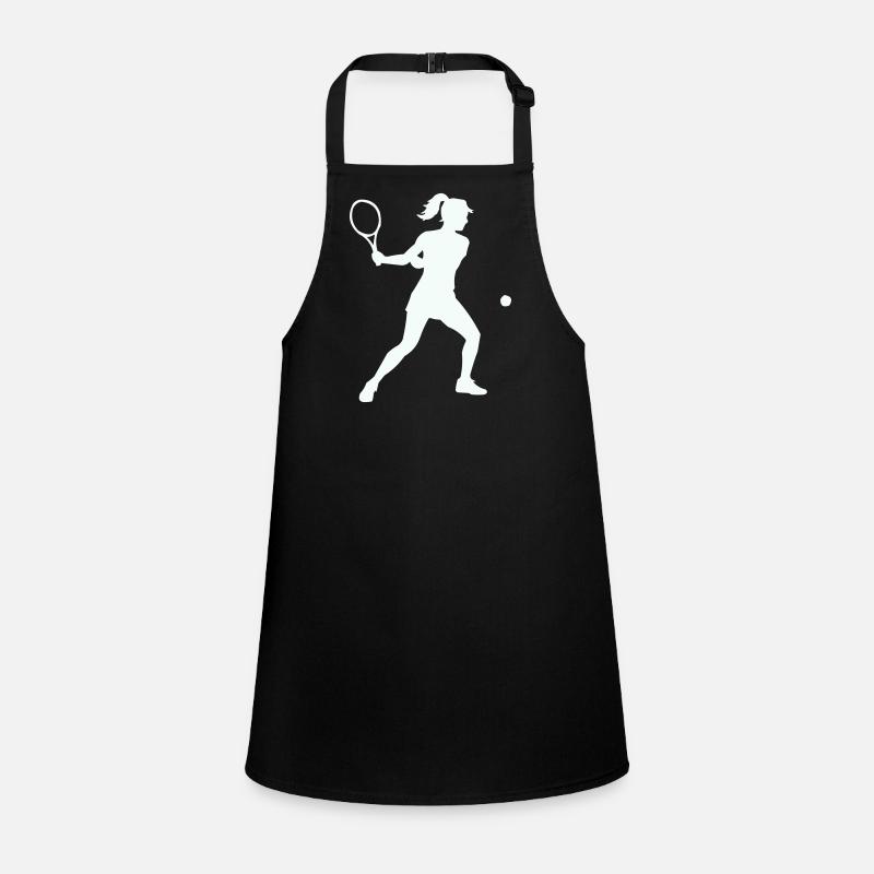Tennis silhouette in swing Children's Apron