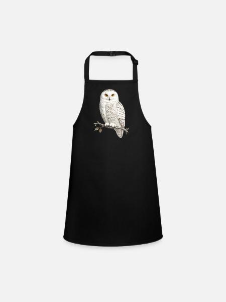 Chouette blanche nocturne Bubo scandiacus - Tablier Enfant - noir - Devant