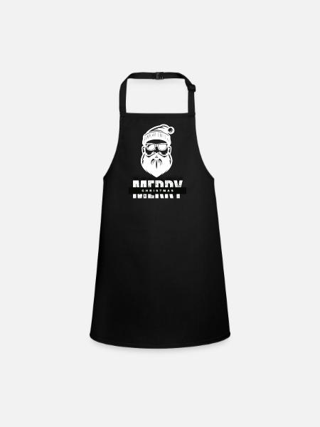 Merry Christmas Santa Claus Gift - Children's Apron - black - Front