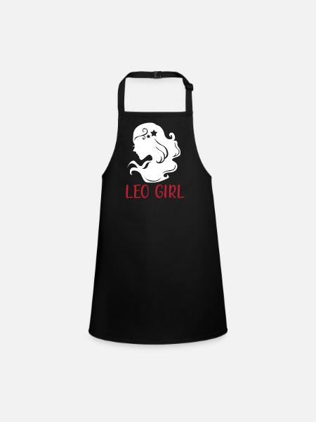 Zodiac sign Leo - Children's Apron - black - Front