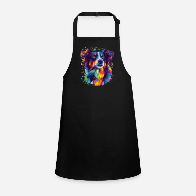 Portrait of a psychedelic Australian Shepherd Children's Apron