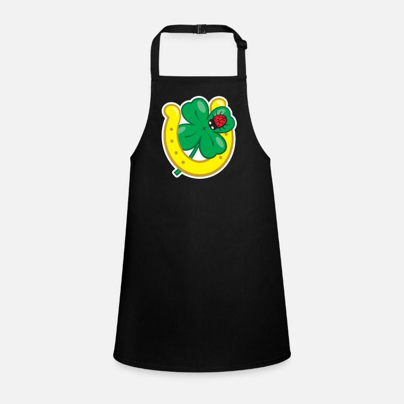 Lucky charm with cloverleaf horseshoe & ladybug Children's Apron