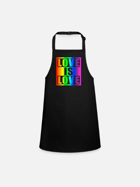 Love is love - Schürze für Kinder - Schwarz - Vorne