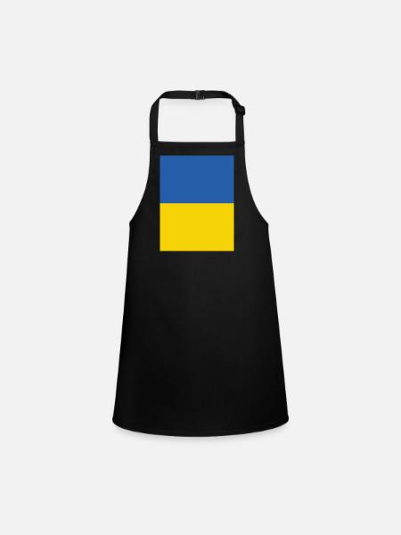 Solidarité avec l’Ukraine - Tablier Enfant - noir - Devant