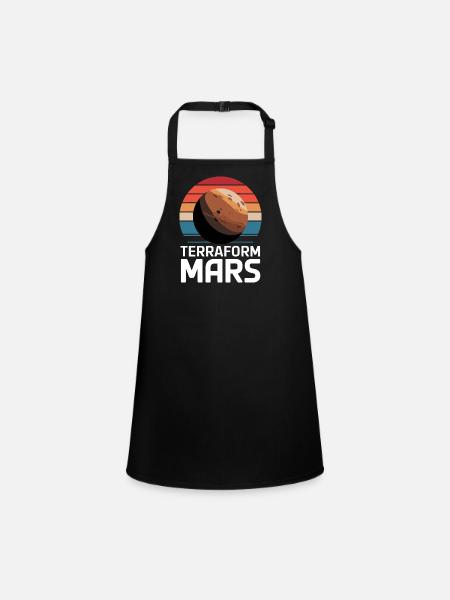 Mars Planet Planeten Sonnensystem - Schürze für Kinder - Schwarz - Vorne