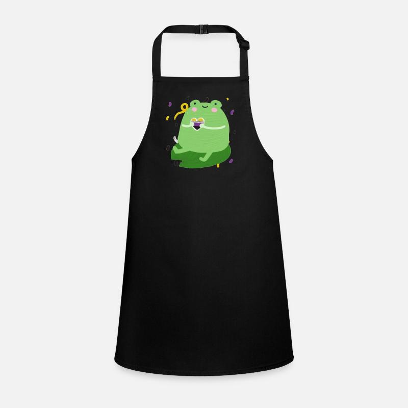 Grenouille douce avec des couleurs de drapeau de fierté non binaires Tablier Enfant