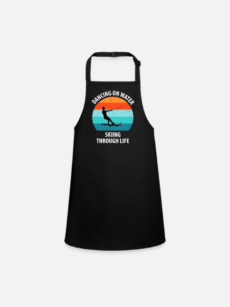 Water skis, water skis, water skiers - Children's Apron - black - Front