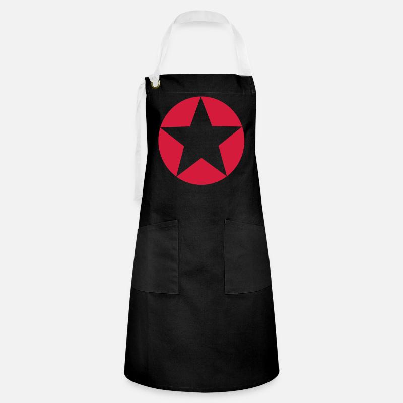 star circle - Artisan Apron - black/white