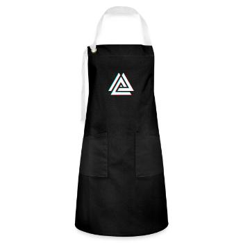Triangle géométrique néon 3D - Tablier contrasté - noir/blanc - Devant - Zoe (177cm)