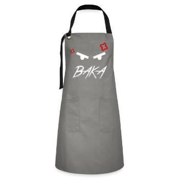 Baka Anime Expression - Artisan Apron - grey/black - Front - Zoe (177cm)