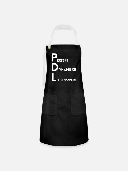 PDL Pflegedienstleitung Perfekt Dynamisch Lieben - Kontrastschürze - Schwarz/Weiß