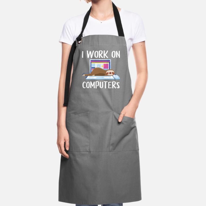 I work on computers Computer Programer Geschen Artisan Apron