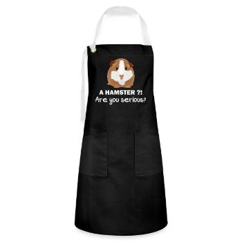 No hamster - guinea pig gift - Artisan Apron - black/white - Front - Zoe (177cm)