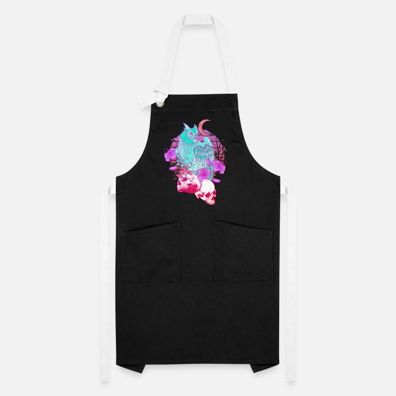Pastel Goth Skull Owl Aesthetic Clothes Moon Artisan Apron
