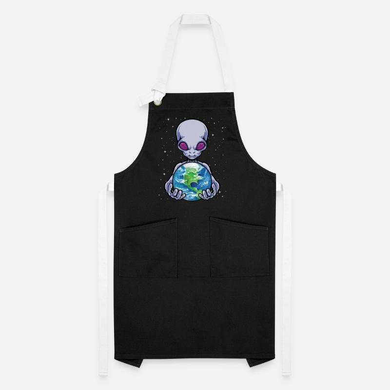 Alien Holding Earth Outer Space Cosmic Universe Artisan Apron