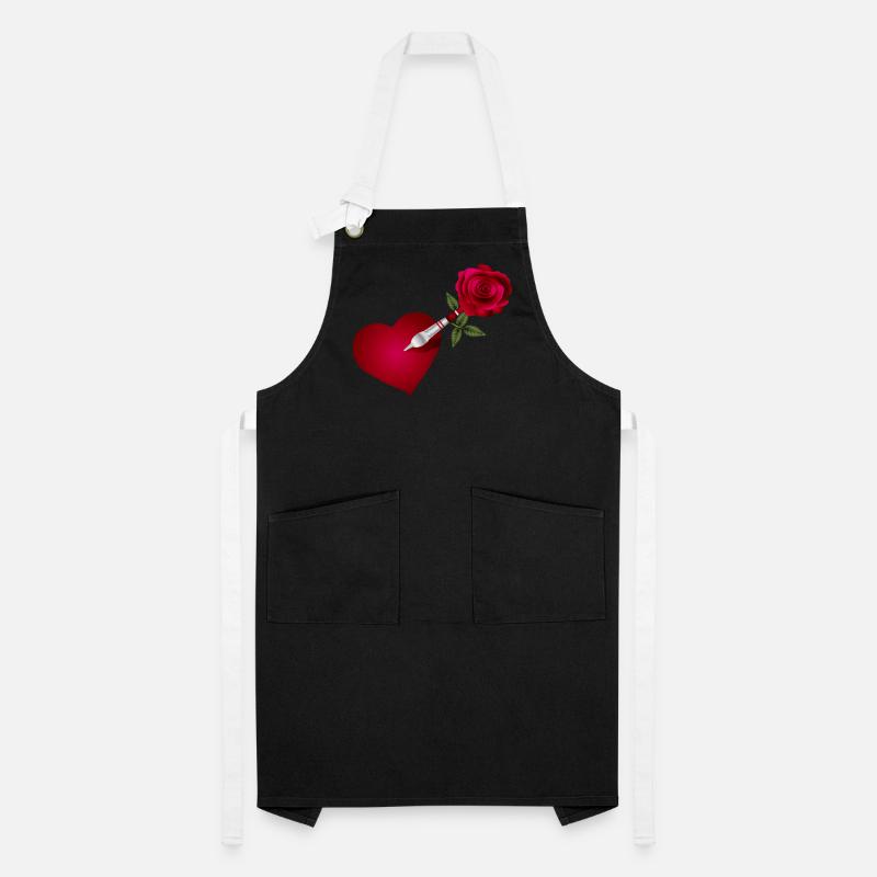 Flèche fléchette avec rose et cœur comme cible Tablier contrasté