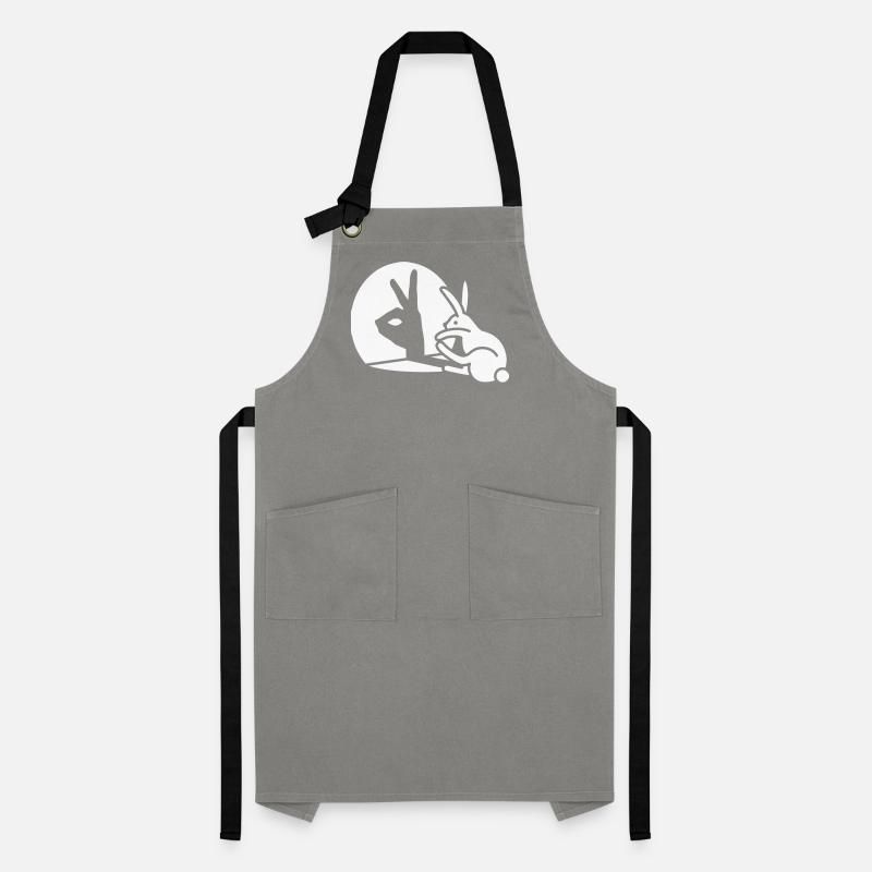 Funny Rabbit Hand Shadow Projection Rabbit Artisan Apron