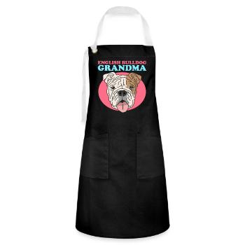 Deutsch Bulldog Grandma Dog Owner Cadeau - Tablier contrasté - noir/blanc - Devant - Zoe (177cm)