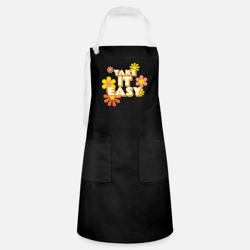 Take it Easy - Artisan Apron - black/white