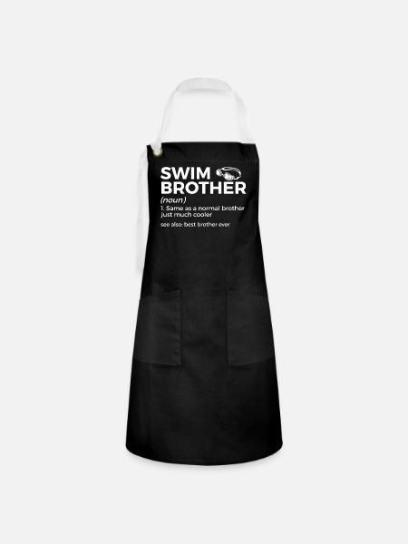 Schwimmer Schwimmen Spruch - Kontrastschürze - Schwarz/Weiß