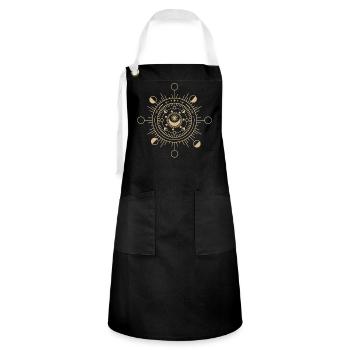 Champignons Boho & Minimalisme Goblincore Esthétique - Tablier contrasté - noir/blanc - Devant - Zoe (177cm)