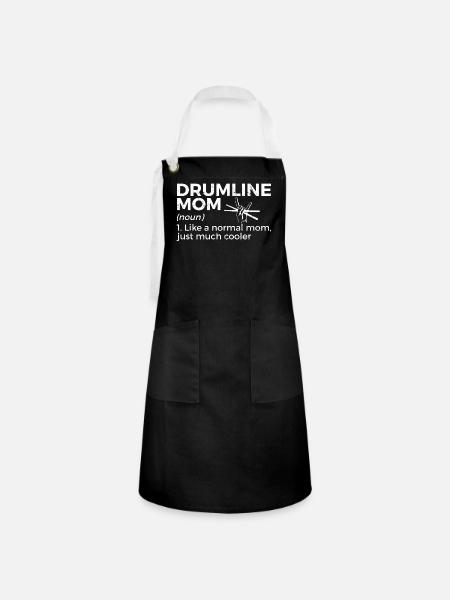 Drumline Trommeln Geschenk - Kontrastschürze - Schwarz/Weiß