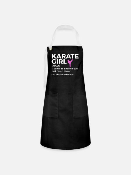 Karate - Kontrastschürze - Schwarz/Weiß