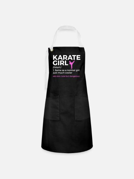 Karate - Kontrastschürze - Schwarz/Weiß