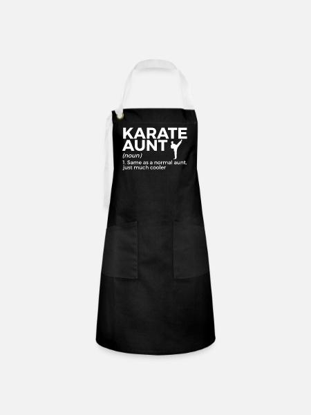 Karate - Kontrastschürze - Schwarz/Weiß