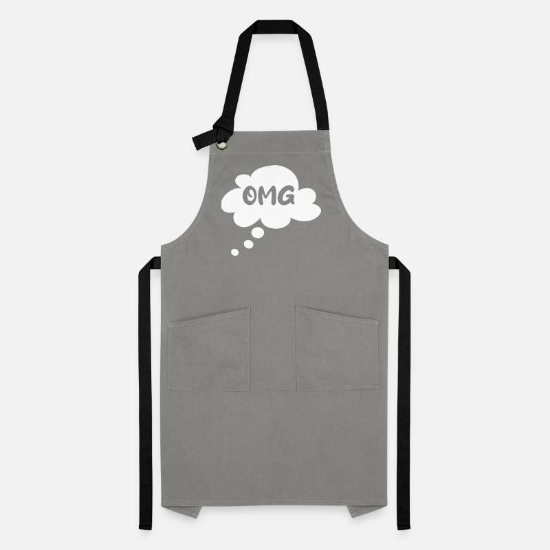 Saying OMG Cloud Thought Bubble Speech Bubble Simple Artisan Apron