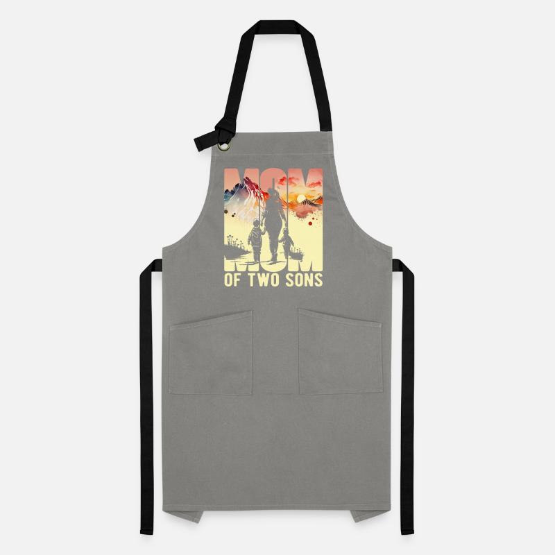 Mutter mit zwei Söhnen Muttertag Berge Mama Kind Kontrastschürze