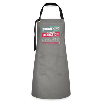 Biohacking it's only an Addiction - Artisan Apron - grey/black - Front - Zoe (177cm)